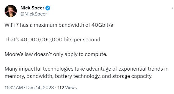 5G and Wi-Fi 7 will be four times faster than Wi-Fi 6. 