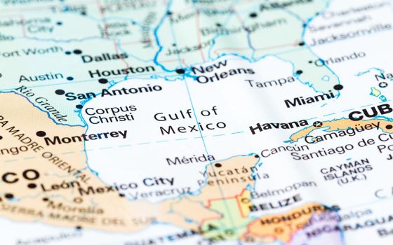 Photo of map with focus on the Gulf of Mexico (Dreamstime/Wollertz)