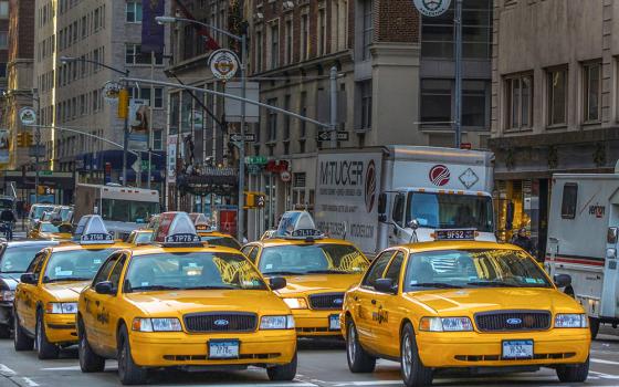 Yellow taxi cabs in New York City (Unsplash/Nick Fewings)